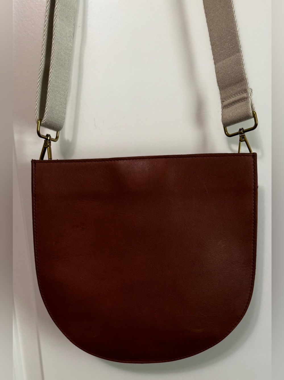 Madewell The Transport Saddlebag Leather Crossbody Bag English Saddle NWT - Picture 5 of 16